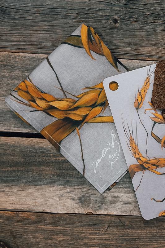 Ja minä olen viljaa keittiöpyyhe