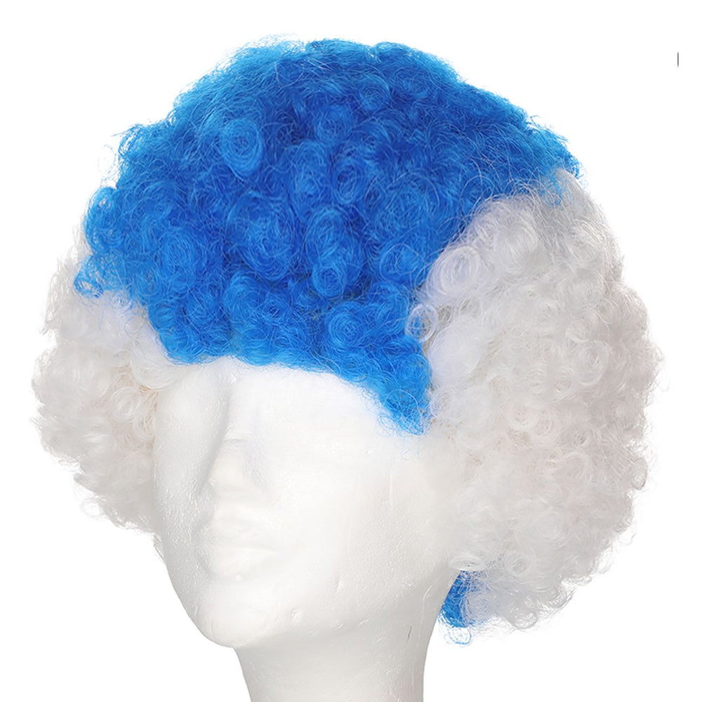 Afroperuukki sininen/valkoinen